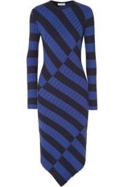 altuzarra Whistler asymmetric striped ribbed-knit dress at Net A Porter