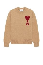 ami Red ADC Sweater in Camel Red FWRD at FWRD