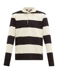 ami Striped long sleeve cotton polo shirt at Matches