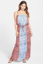 and039Moroccan Paisleyand039 Drawstring Waist Maxi Dress Regular andamp Petite at Nordstrom Rack