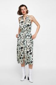 animal print halter dress at Zara