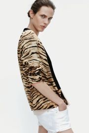 animal print jacket  at Zara