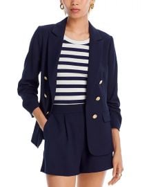 aqua Pique Double Breasted Jacket at Bloomingdales