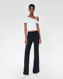 asymmetrical ribbed top at Zara