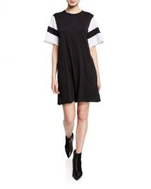 atm Crewneck Short-Sleeve Jersey Cotton Dress at Bergdorf Goodman