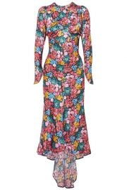 attico FLORAL-PRINT SILK-SATIN MIDI  at The Outnet