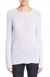 WornOnTV: Lauren’s bell sleeve sweater with lace-up shoulders on The ...