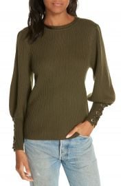 ba amp sh Zelie Lace-Up Cuff Wool Sweater at Nordstrom