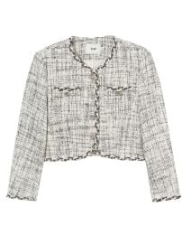 bab Cropped Tweed Jacket White at Farfetch