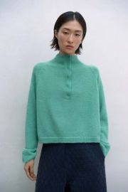 baby alpaca polo sweater turquoise Garmentory at Garmentory