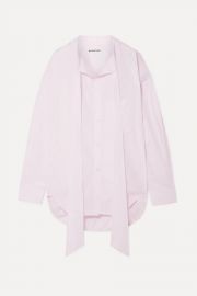 balenciaga New Swing oversized striped cotton-poplin shirt at Net A Porter