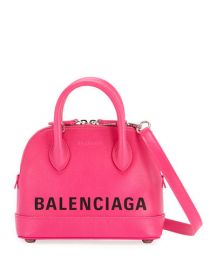 balenciaga Ville XS Leather Top Handle Logo Satchel Bag at Bergdorf Goodman