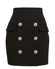 balmain Button-Embellished Mini Skirt at Intermix