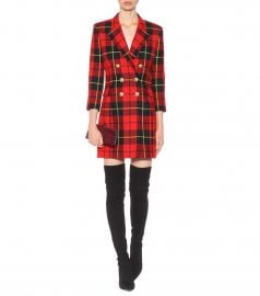 balmain Plaid wool dress at Mytheresa