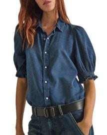 bash Honey Puff Sleeve Denim Shirt Bloomingdales at Bloomingdales