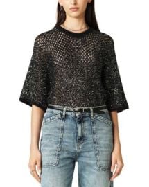 bash Nate Oversized Mesh Crewneck Top Bloomingdales at Bloomingdales