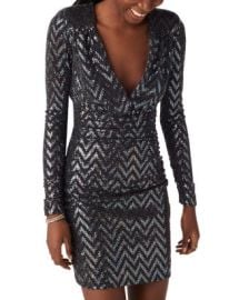 bash Robe Flavie Chevron Metallic Mini Dress Bloomingdales at Bloomingdales