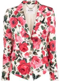 bead-detailing rose-print blazer at Neiman Marcus