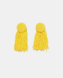 beaded earrings with fringing at Zara