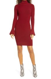 bebe Turtleneck Long Sleeve Sweater Dress at Nordstrom