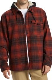 billabong Furnace Bonded Fleece Hooded Flannel Shirt at Nordstrom