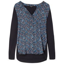 black and blue printed blouse at Gerard Darel