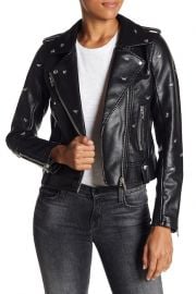 blanknyc Dragonfly Stud Moto Faux Leather Jacket at Nordstrom Rack