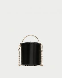 bucket bag with metal handle at Zara