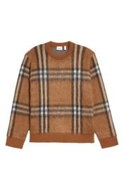 burberry Denver Check Mohair Wool Blend Sweater at Nordstrom