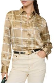 burberry Regular Fit Belt Check Viscose Shirt at Nordstrom
