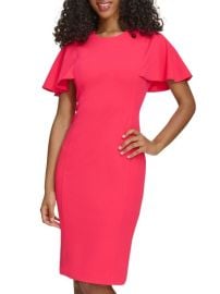 calvin kleiFlutter Sleeve Sheath Dress at Saks Off 5th