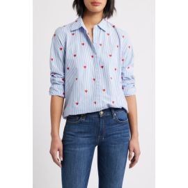 caslon(r) Embroidered Heart Button-Up Shirt at Nordstrom
