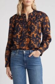 caslon Floral Print Pleated Top at Nordstrom