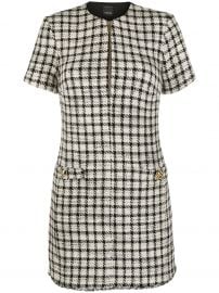 check print tweed mini dress at Farfetch