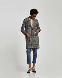 checked coat at Zara