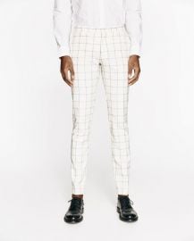 checked light grey suit trousers at Zara