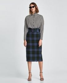 checked skirt at Zara