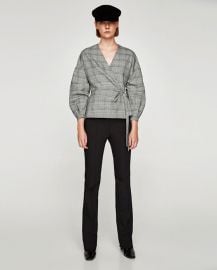 checked wrap blouse at Zara