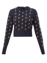 chloe Horse-embroidered wool-blend sweater at Matches