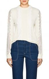 chloe LACE-INSET STRETCH-WOOL SWEATER at Barneys