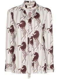 chloe horse print necktie shirt at Farfetch