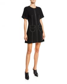 cinq a sept Caroline Zip-Front Pocket Dress at Neiman Marcus