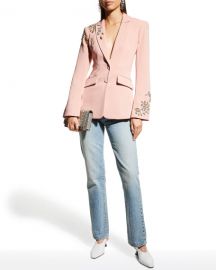 cinq a sept Cheyenne Sequined Script Blazer at Neiman Marcus