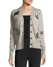 cinq a sept Dillon Button-Front Wool-Blend Cardigan with Patchwork at Neiman Marcus