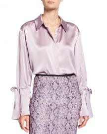 cinq a sept Elisia Tie-Sleeve Silk Top at Neiman Marcus