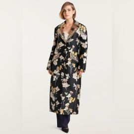 cinq a sept Jackets amp Coats Cinq A Sept Floral Rabia Coat Black And Gold This Coat Is Gorgeous Poshmark at Poshmark