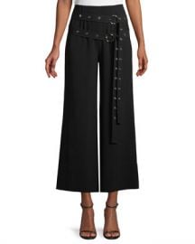 cinq a sept Jessi Buckle Wide-Leg Cropped Pants at Neiman Marcus