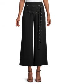 cinq a sept Jessi Buckle Wide-Leg Cropped Pants at Neiman Marcus