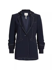 cinq a sept Khloe Contrast Topstitch Hooded Blazer at Saks Fifth Avenue