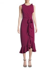 cinq a sept Nanon Crepe Ruffle Sleeveless Cocktail Dress at Neiman Marcus